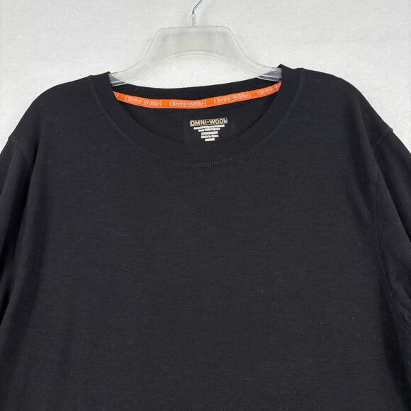 Omni-Wool Base Layer Shirt Men Size XXL Black Long Sleeve Crew Neck Stretch Knit - Picture 2 of 9